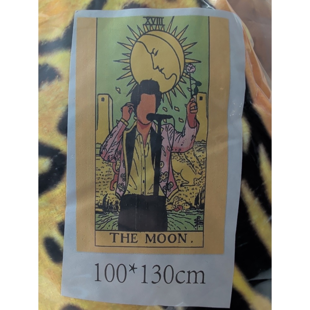 Harry Styles Themed The Moon Tarot Card Tapestry  39 X 51 Inches NWT
